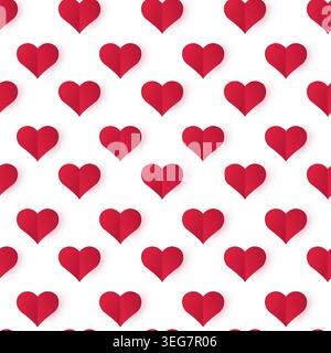 Cute heart seamless pattern. Love background for Valentine`s Day. Stock Vector